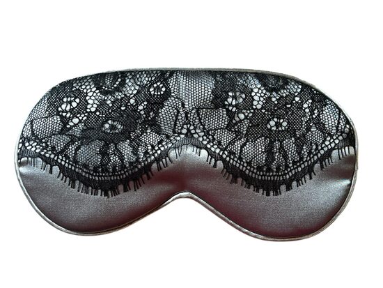 Gulēšanas acu maska, zīda miega maska, acu aizsegs, miega maska, pelēka